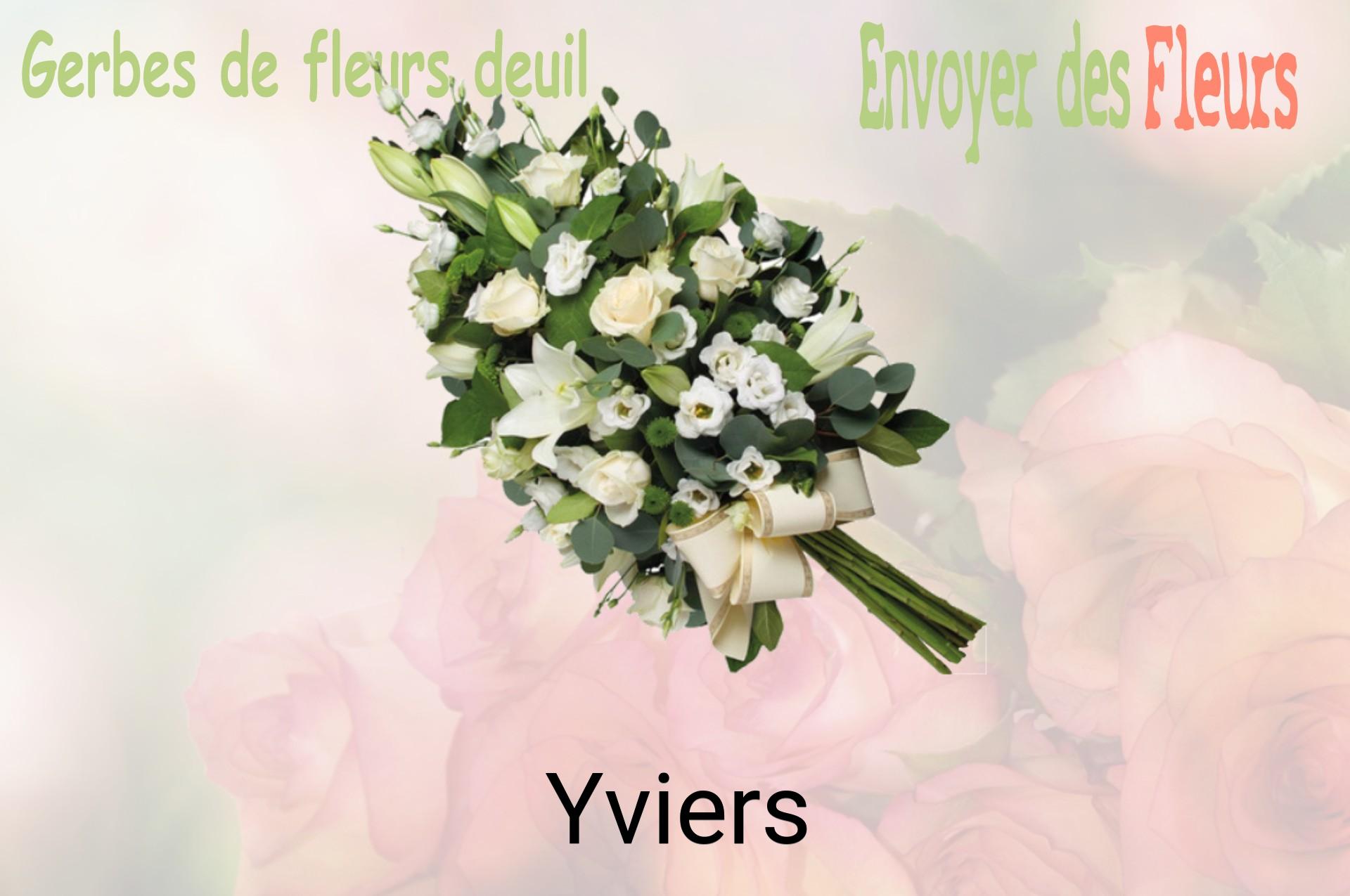 Gerbe de fleurs de deuil livrée à Yviers